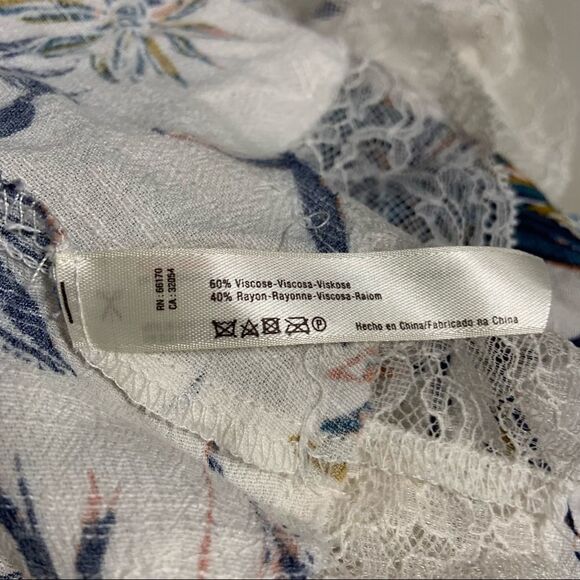 🆕 Intimately Free People Women's White Bell Flower Double-v Tunic - Picture 7 of 8